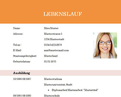 Lebenslauf_Vorlage_Muster_Student_Absolvent_orange